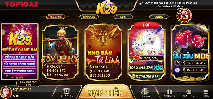 Ứng dụng 12Play cung cấp các sản phẩm và trò chơi - 12Play